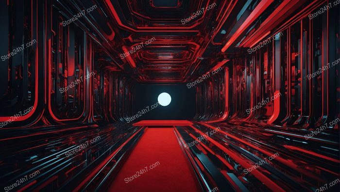 Red Corridor to Surreal Moonlight