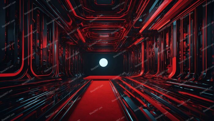 Red Corridor to Surreal Moonlight