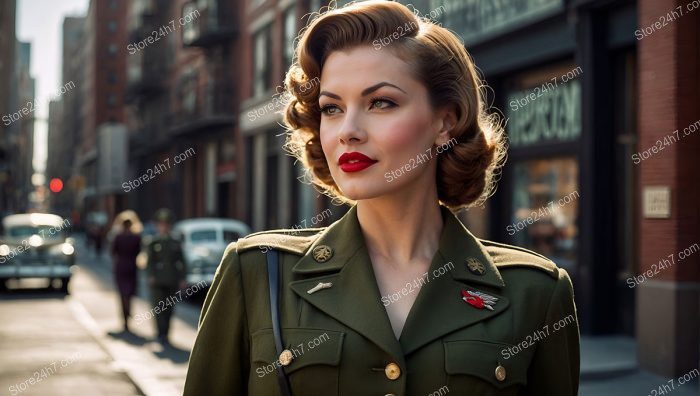 Timeless 1940s Style Army Pin-Up