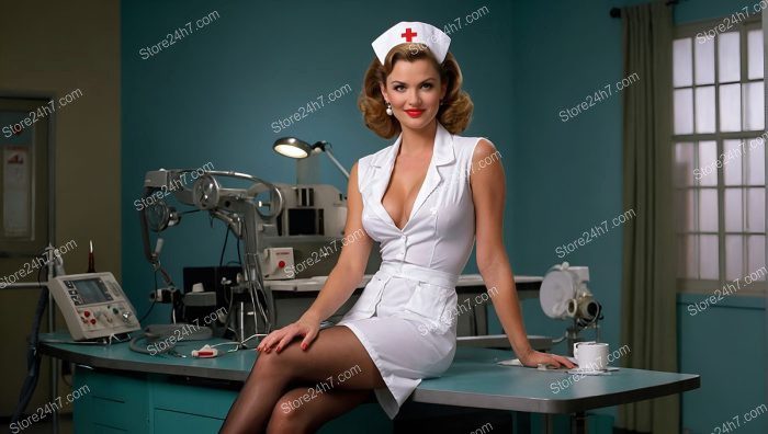 Classic 40s Pin-Up Nurse Poise