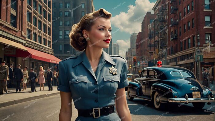 Vintage Glamour in Modern Police Uniform