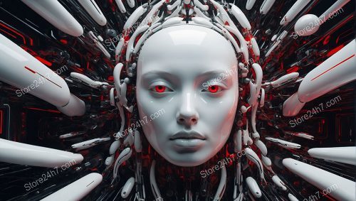 Red-Eyed Sentinel of Surreal Cyberspace