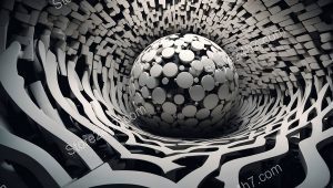 Spherical Core Monochrome Surreal Array