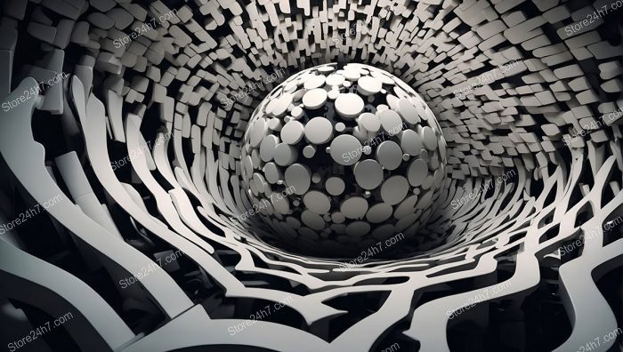 Spherical Core Monochrome Surreal Array