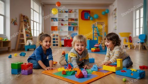 Joyful Playtime in Colorful Daycare