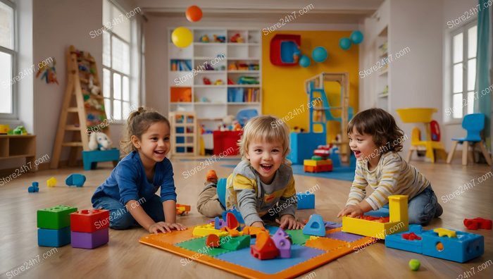 Joyful Playtime in Colorful Daycare