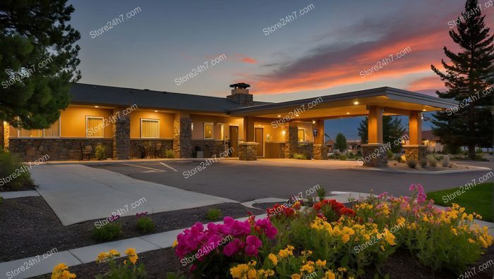 Elegant Motel Sunset Entrance