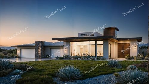 Modern Desert Home Twilight Elegance