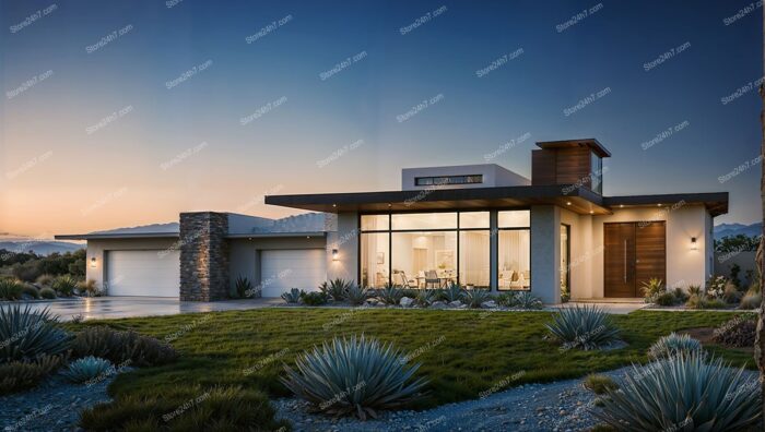 Modern Desert Home Twilight Elegance