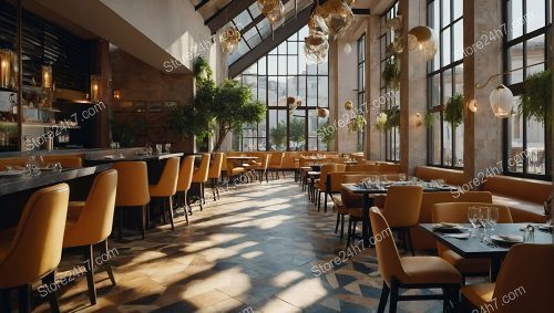 Sunlit Contemporary Elegant Dining Space