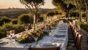 Picturesque Outdoor Banquet Setup Provided by Catering Service