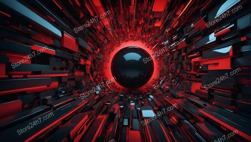 Red and Black Surreal Vortex