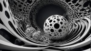 Monochrome Surreal Vortex and Spheres