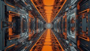 Orange Futuristic Corridor Perspective