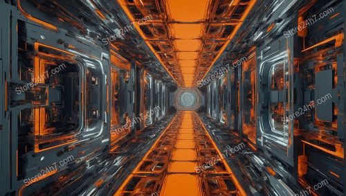 Orange Futuristic Corridor Perspective