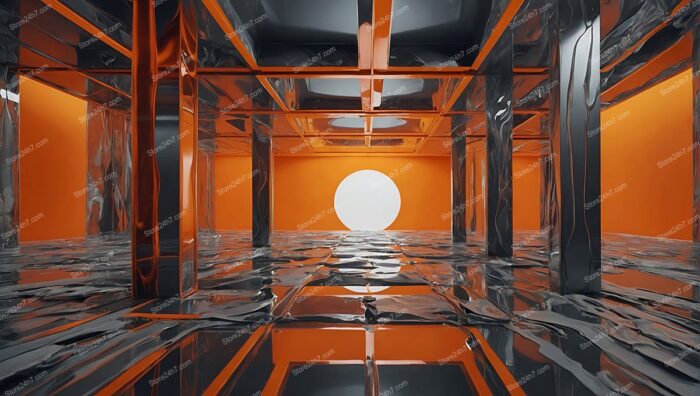Reflective Chrome Passage with Sphere