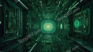 Emerald Core Techno-Scape Abyss