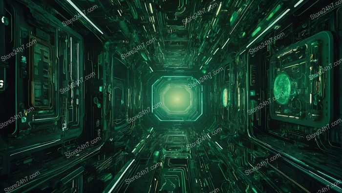 Emerald Core Techno-Scape Abyss
