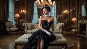 Elegance Enthroned: Luxe Pin-Up Grace