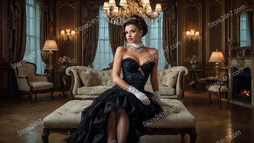 Elegance Enthroned: Luxe Pin-Up Grace