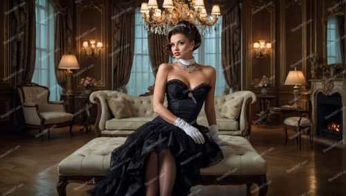 Elegance Enthroned: Luxe Pin-Up Grace