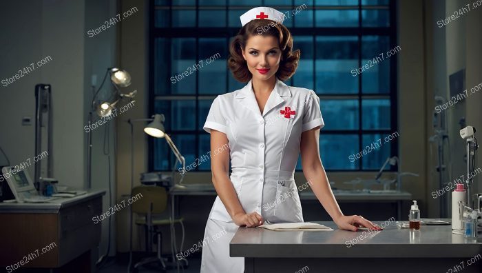 1930s Inspired Pin-Up Nurse Portrait