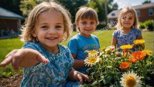 Children Discovering Nature's Beauty