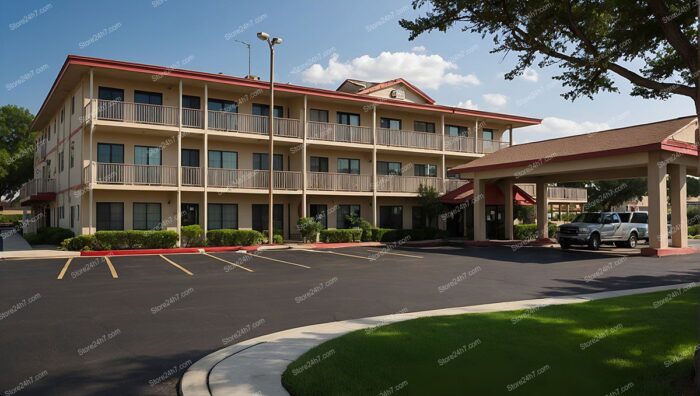 Sunny Roadside Hotel Daytime View