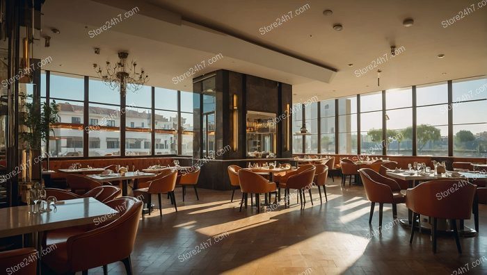 Sunlit Modern Restaurant Interior View