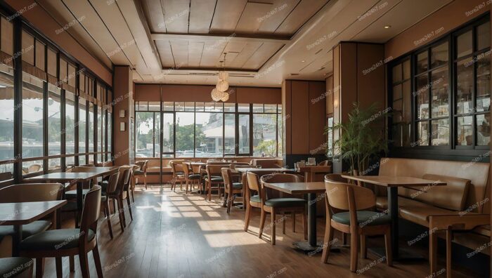 Warm Wooden Tones Cozy Restaurant