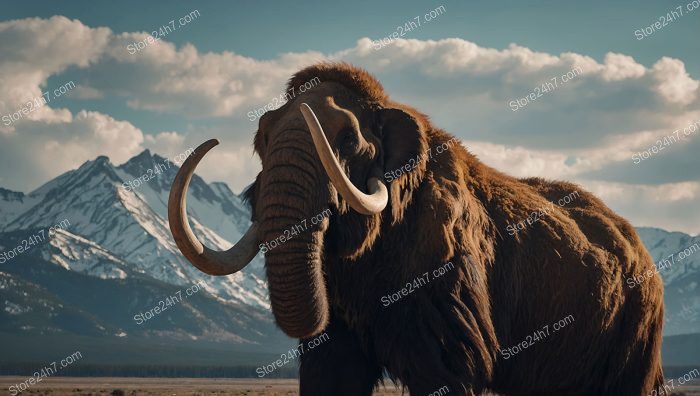 Majestic Mammoth in Mountainous Landscape