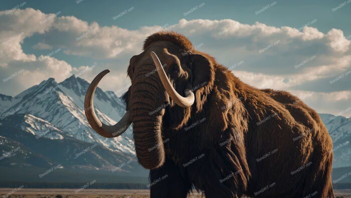 Majestic Mammoth in Mountainous Landscape