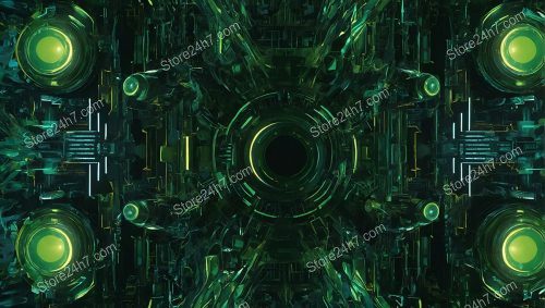 Emerald Nexus Mechanical Abyss Surreal