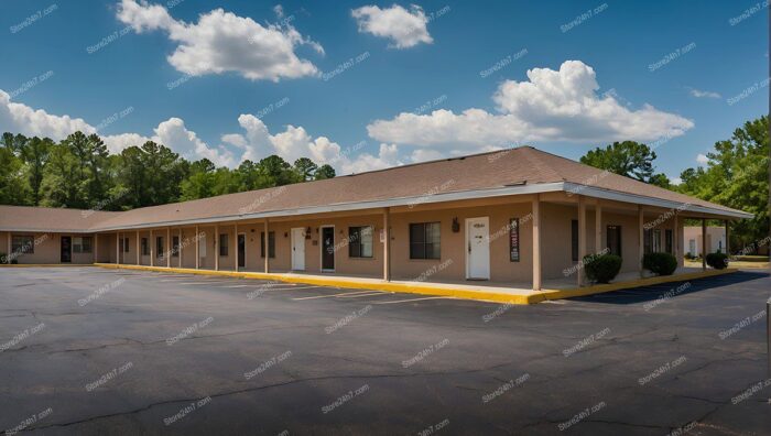 Sunny Single-Story Motel Facade