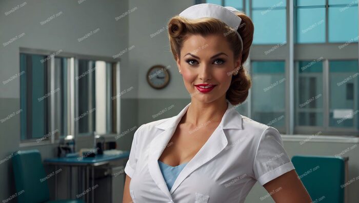 Vintage Fifties Pin-Up Nurse Smile