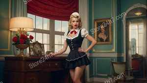Vintage Pin-Up Maid with Cosplay Twist