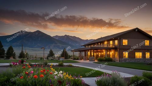 Montana Hotel Sunset Mountain Backdrop