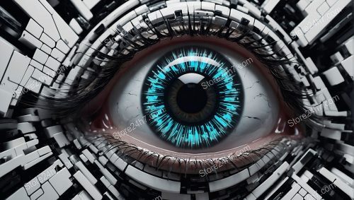 Cybernetic Eye Abstract Techno Surrealism