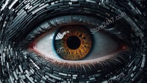 Circuitry Vortex Around Human Iris