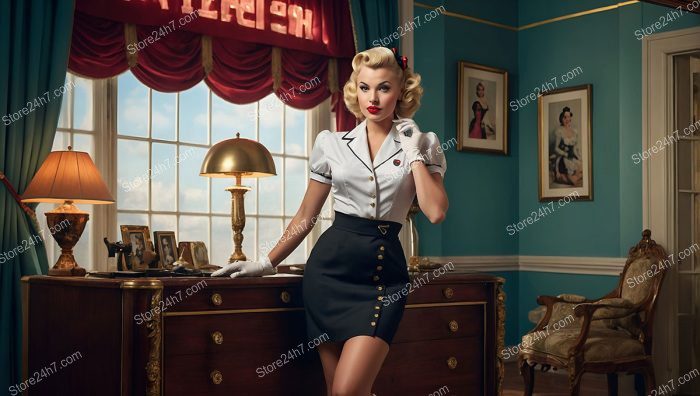 1940s Pin-Up Maid Cosplay Scene