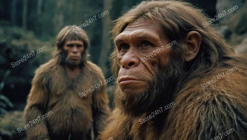 Neanderthal Sentinels Observing Mountain Terrain