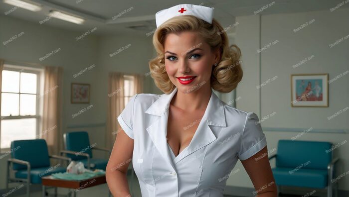 Vintage Pin-Up Nurse Charm