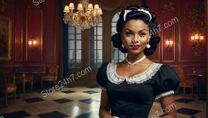 Regal Pin-Up Maid Vintage Portrait
