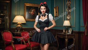 Classic Pin-Up Maid in Elegant Parlor
