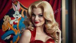 Vintage Vixen with Bunnies Backdrop