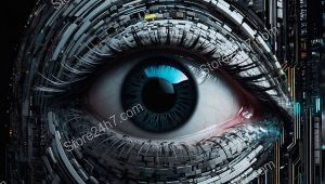 Cybernetic Vision Abstract Futuristic Surrealism