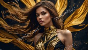 Whirlwind Allure in Gilded Fabric