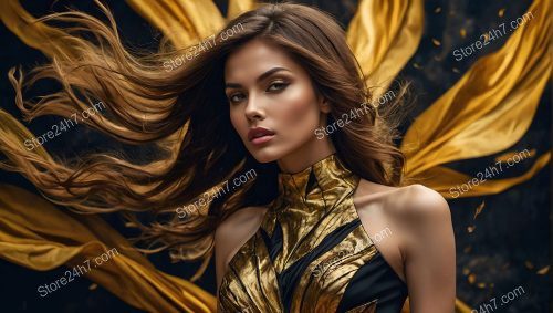 Whirlwind Allure in Gilded Fabric