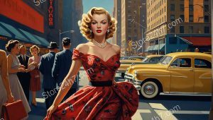 Red Dress Vintage Pin-Up Icon