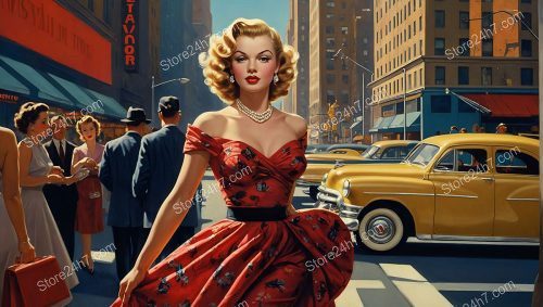 Red Dress Vintage Pin-Up Icon